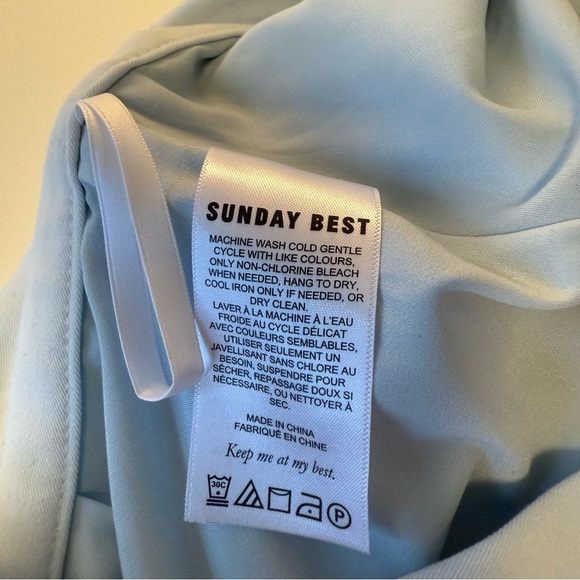 Sunday Best Blue Pleated Tabby Mini Skirt - Picture 4 of 4